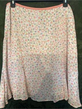 Sigrid Olsen Sport Pink, Green, and Blue Floral Print Skirt Size XL